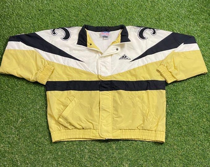 Vintage New Orleans Saints Windbreaker Jacket Size Xtra Large XL NFL Football NOLA Drew Brees Big Easy Louisiana Light Rain Coat 1990s 90s