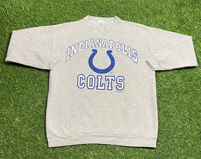 Vintage Indianapolis Colts Crewneck Sweatshirt Logo 7 Made USA Size Medium M NFL Football Indiana Peyton Manning Pull Over Oversized 1990s