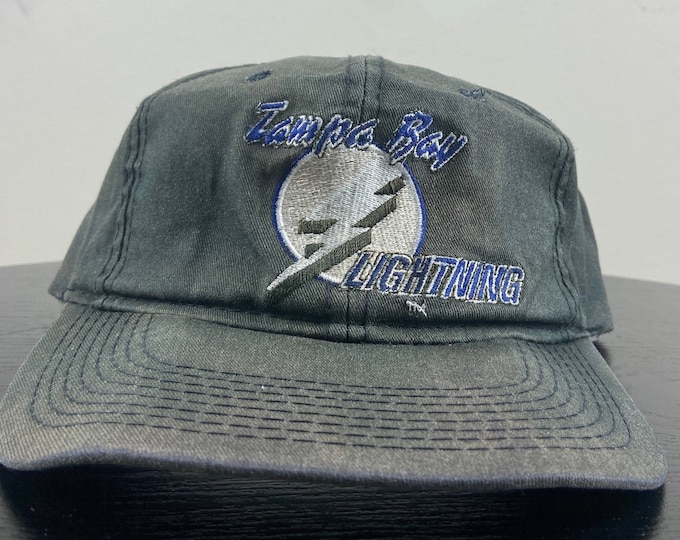 Vintage Tampa Bay Lightning Snapback Hat OSFA NHL Hockey Florida FL 1990's 90's Champions