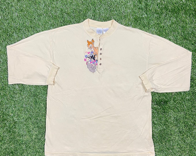 Vintage Bambi Long Sleeve Shirt Size Xtra Large XL Walt Disney World Magic Kingdom WDW Disneyland Mickey Mouse
