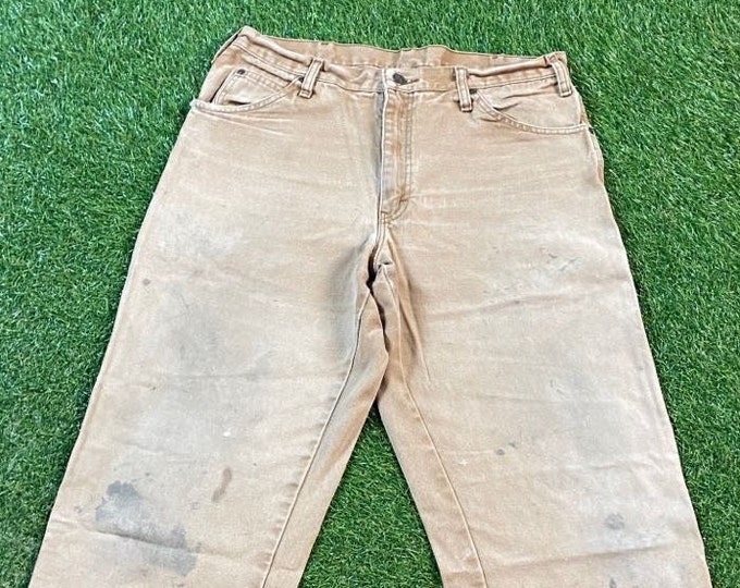 Vintage Dickies Dungarees Jeans Size 34 x 34 Hunting Hiking Quality Work Pants Blanket Lined Work Wear 1990s 90s