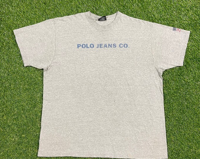 Vintage Ralph Lauren Polo Jeans T Shirt Tee Made USA Size Xtra Large XL RL American Apparel Fashion