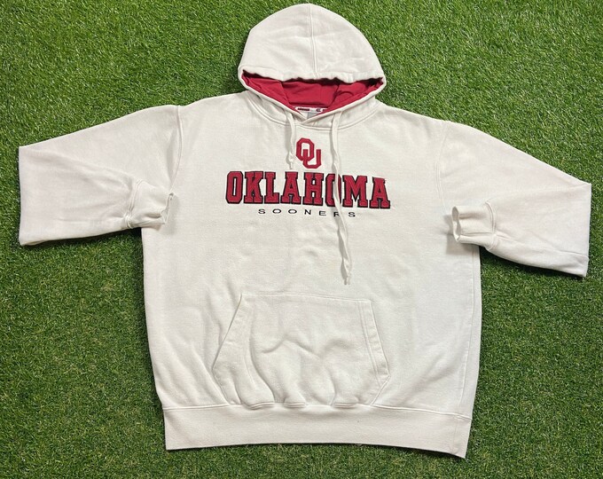 Vintage University of Oklahoma Sooners Hoodie Sweatshirt Colosseum Athletics Size Xtra Large XL NCAA College Football Pull Over Oversized