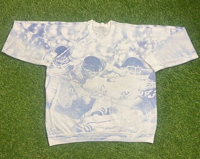 Vintage Football Crewneck Sweatshirt Size Xtra Large XL NCAA College Football NFL Super Bowl 1990s 90s Pull Over Oversized