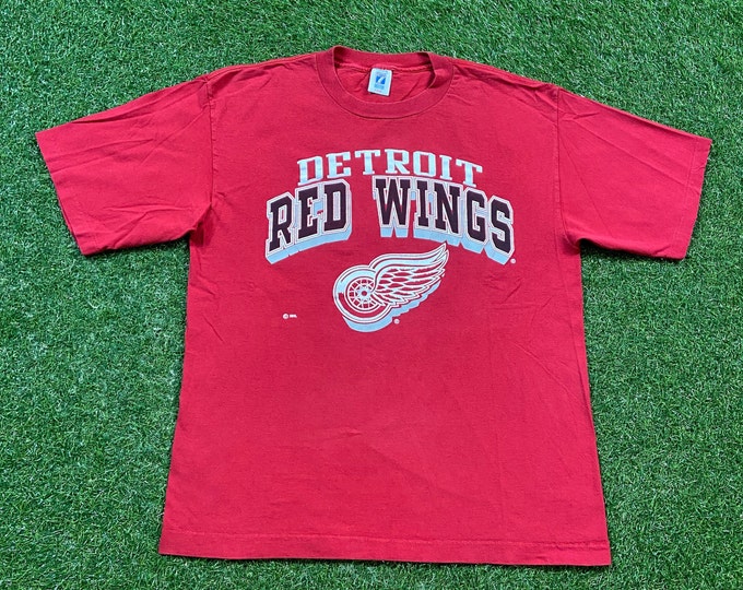 Vintage Detroit Red Wings T Shirt Tee Logo Athletic Made USA Size Xtra Large XL NHL Hockey 1990s 90s Michigan