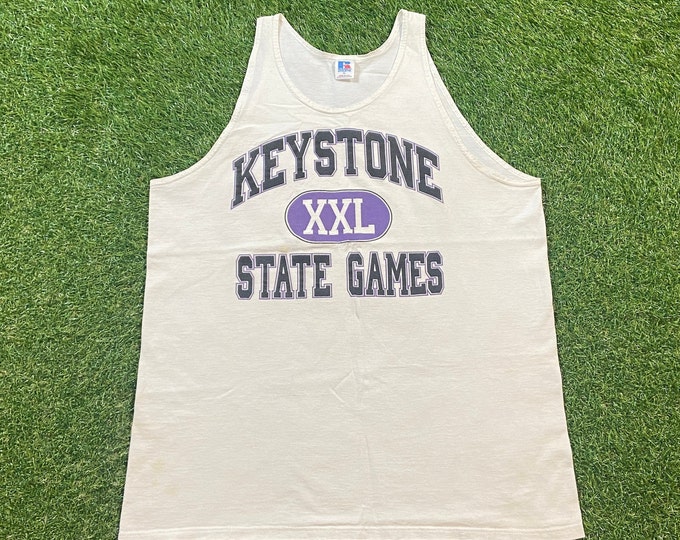 Vintage Keystone State Games Tank Top Shirt Russell Athletic Made USA Size Xtra Large XL Festival Sports Summer Games 1990s 90s