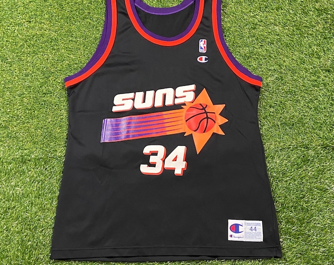 Vintage Phoenix Suns Charles Barkley #34 Jersey Champion Made USA Size Large L NBA Basketball Arizona Penny Authentic 1990s 90s