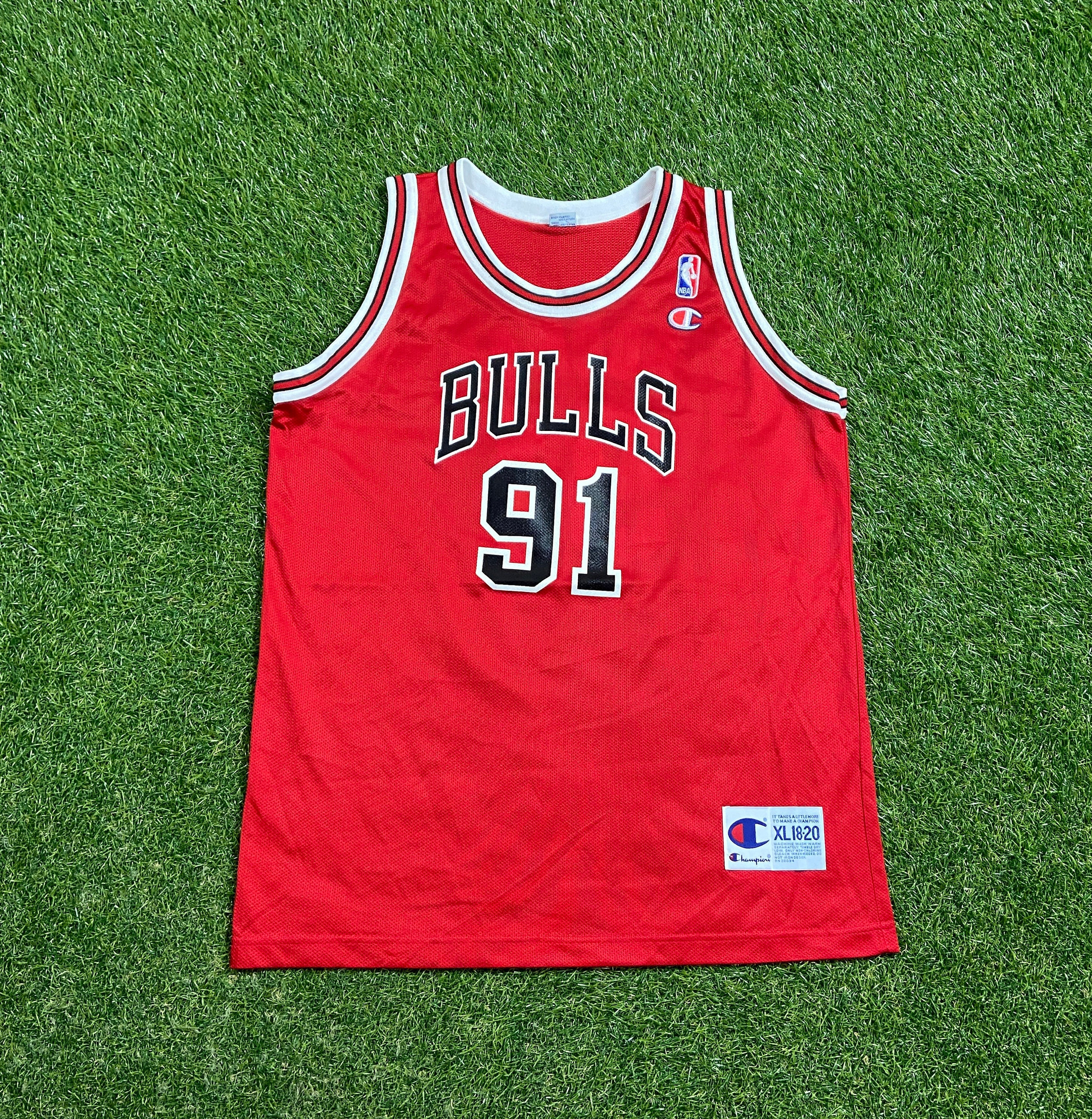 Vintage Chicago Bulls Dennis Rodman 91 Jersey Champion Size 