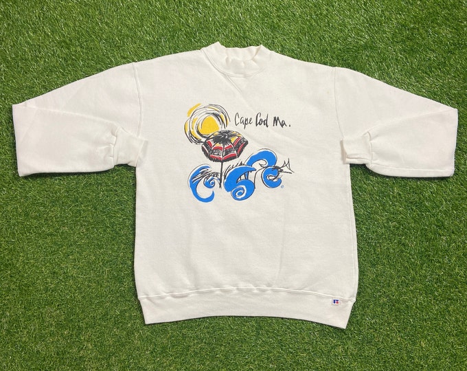 Vintage Cape Cod Crewneck Sweatshirt Made USA Size Medium M Massachusetts New England 1990s 90s Pull Over Oversized