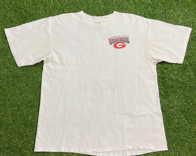Vintage University of Georgia Bulldogs T Shirt Tee Made USA Size Xtra Large XL NCAA College Basketball Athens Atlanta Classic Red 1990s 90s