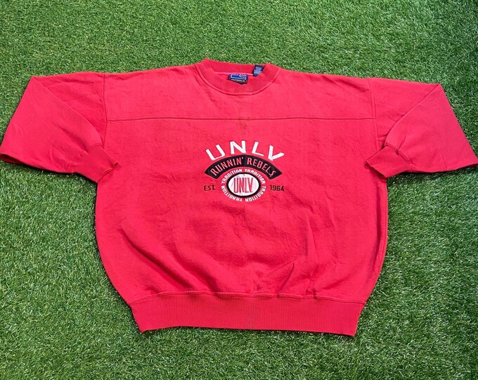 Vintage UNLV University of Nevada Running Rebels Crewneck Sweatshirt Size Xtra Large XL Las Vegas NCAA College Basketball 1990s 90s