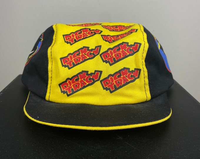 Vintage Dick Tracy Hat Made USA 1990 Film Comedy Action Crime Touchstones Pictures Comic Strip 1990s 90s Cycling Cap Disney