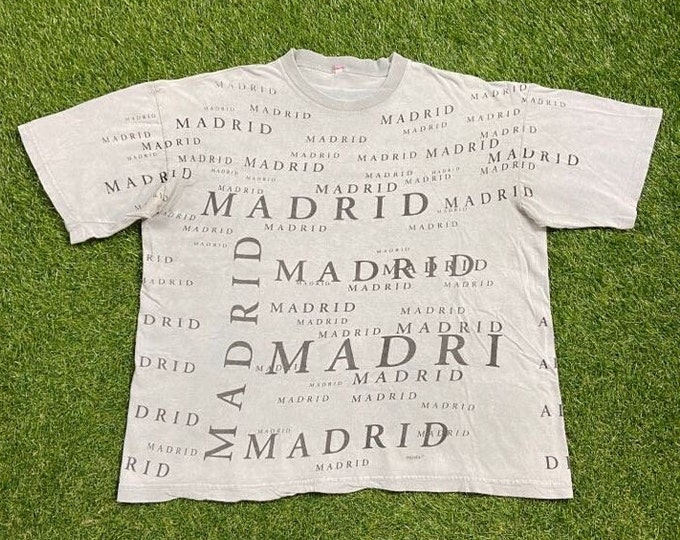 Vintage Madrid T Shirt Tee Mas Sana Made in Spain Size Xtra Large XL Barcelona Spain Tourist Vacation Europe 1990s 90s