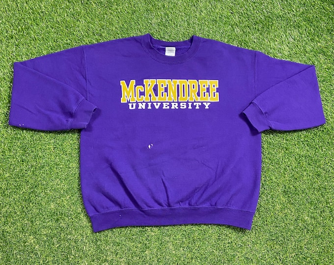Vintage McKendree University Crewneck Sweatshirt Gildan Size Large L Lebanon Illinois 1990s 90s Pull Over Oversized