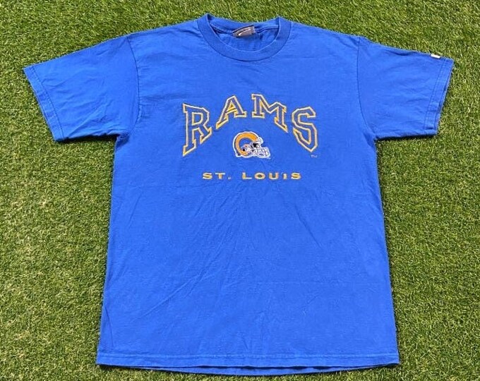 Vintage St Louis Rams T Shirt Tee Lee Sport Made USA Size Large L NFL Football Missouri Los Angeles 1990s 90s