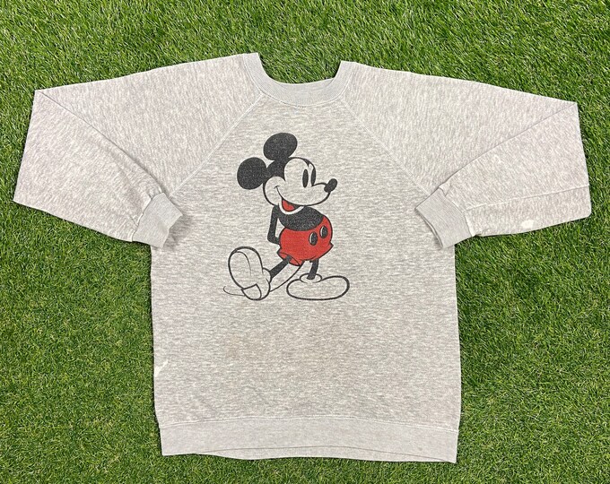 Vintage Mickey Mouse Crewneck Sweatshirt Size Small S Walt Disney World Magic Kingdom WDW Disneyland Pull Over Tri Blend 1980s 80s Original