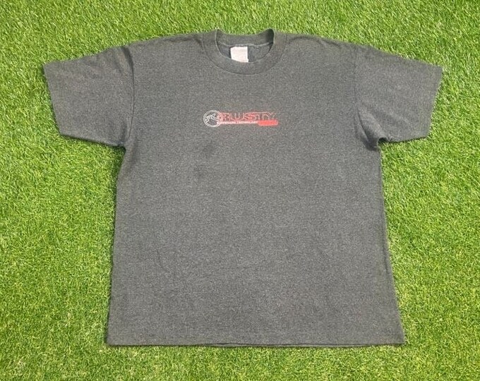 Vintage Rusty Surfboard Tech T Shirt Tee Made USA Size Large L Billabong Surf Skate 1990s 90s Original Classic