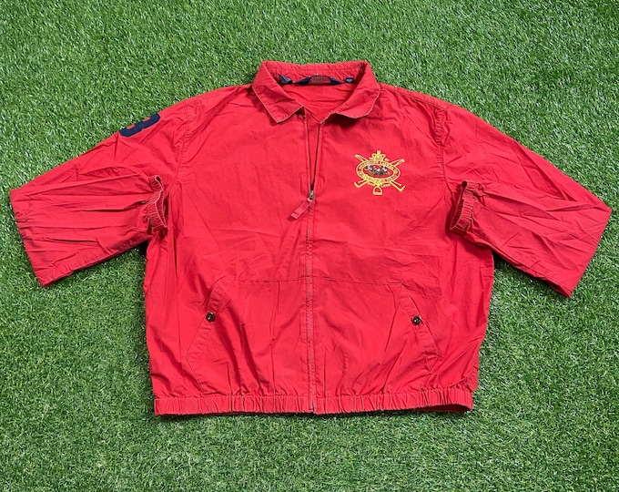 Vintage Red Polo Ralph Lauren Jacket Size Xtra Large XL Designer Clothing 1990s 90s Rare Quality Fit