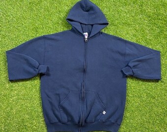 Vintage 80s Jerzees Russell Athletic Zipper Hoodie Sweatshirt
