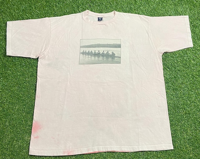 Vintage Crew T Shirt Tee GAP Made USA Size Xtra Large XL Regatta Rowing Championship Boats Row Racing 1990s 90s