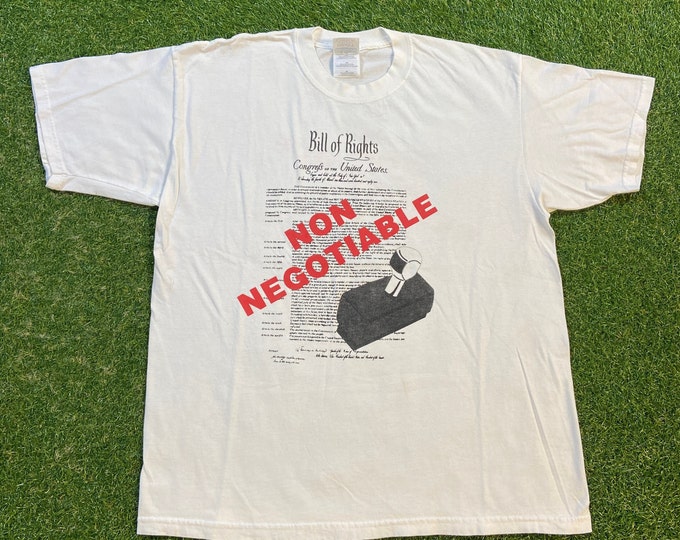 Vintage Bill of Rights T Shirt Tee Size Xtra Large XL Constitution Congress of the United States Presidential Candidate Politics 1990s