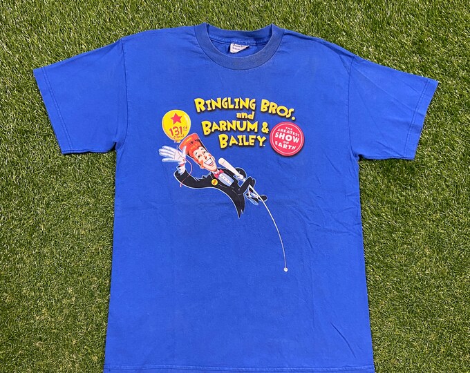 Vintage Ringling Bros T Shirt Tee Made USA Size Large L The Greatest Show on Earth Rare Classic Ringling Brothers Circus Tour