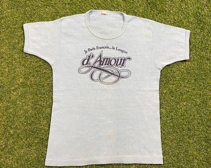 Vintage d'Amour T Shirt Tee Size Xtra Small XS Love Language Paris France Europe 1990s 90s Classic Euro