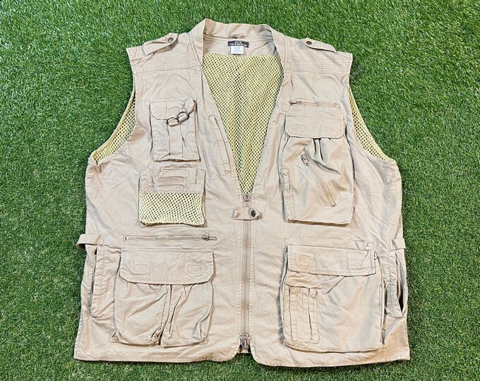 Vintage Fishing Vest Fox Outdoor Size 3X Bass Pro Shops Fishing Hunting Nature 1980s 80s