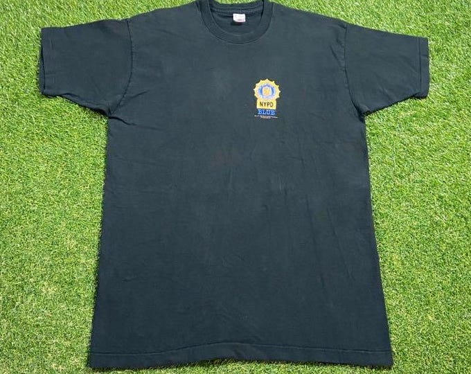 Vintage NYPD New York City Police Department T Shirt Tee Fruit of the Loom Made USA Size XXL 2XL Nyc Officer Cop 1990s 90s