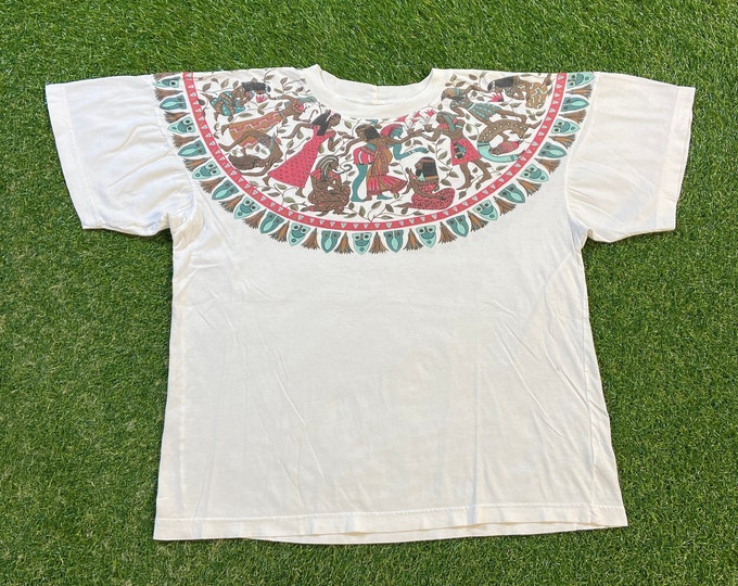 Vintage Ancient Egypt T Shirt Tee Size Medium M Cairo Africa Indigenous People Art Ancient Aliens 1980s 80s