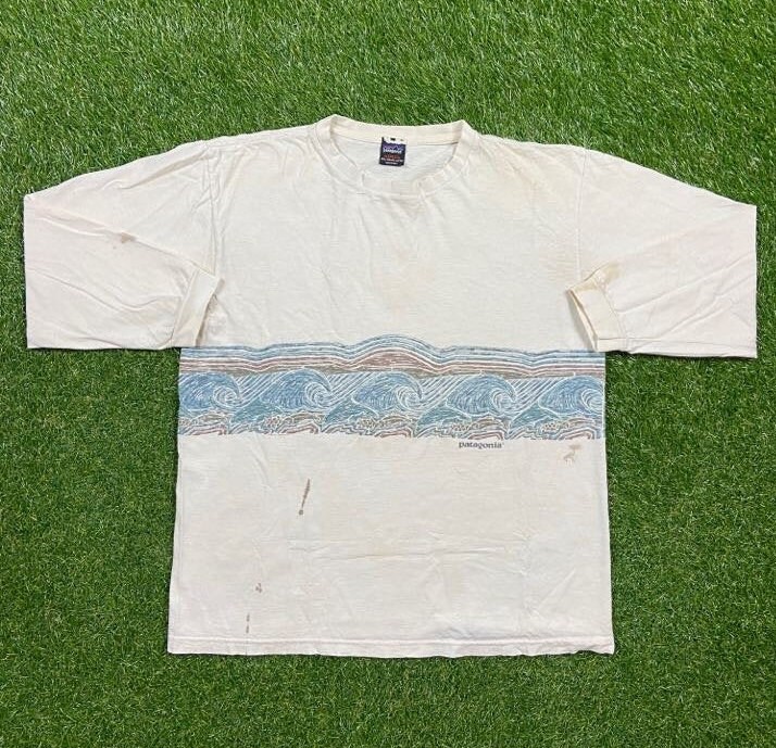 Vintage Patagonia Long Sleeve T Shirt Tee Made USA Size Medium -