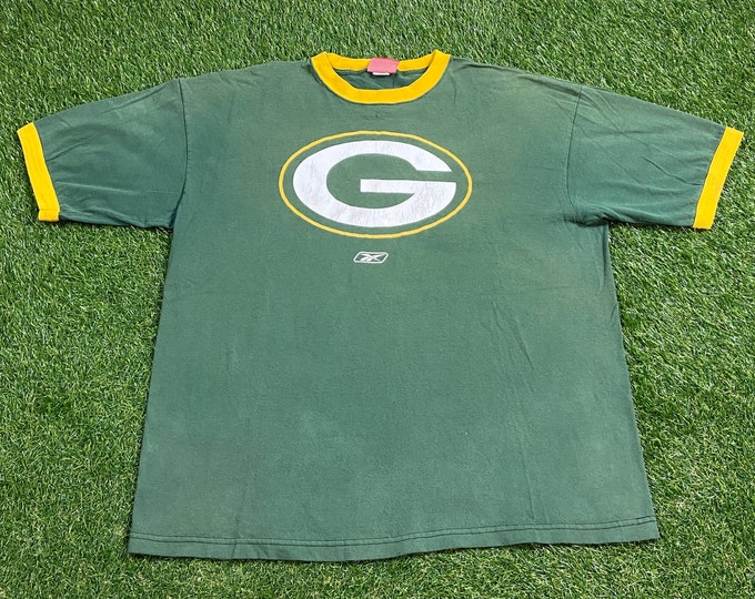 Vintage Green Bay Packers T Shirt Tee Reebok Made USA Size Xtra Large XL NFL Football Wisconsin Pack Favre Cheese Head 1990s 90s
