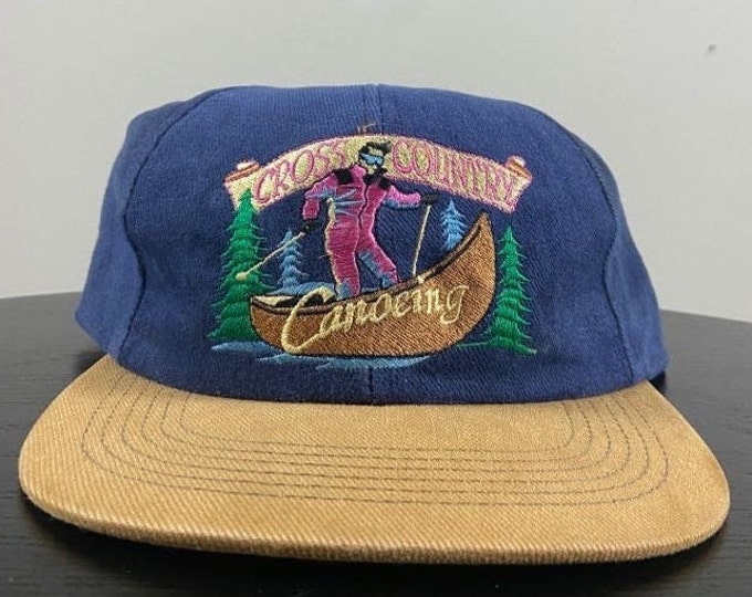 Vintage Cross Country Canoeing Snapback Hat OSFA Made USA Caribbean Soul 1990s 90s Original