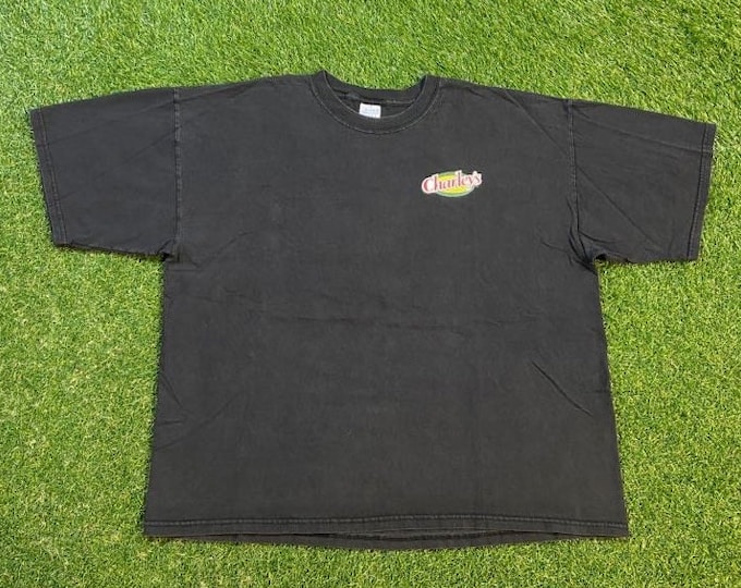 Vintage Charley's Steakery T Shirt Tee Gildan Size XXL 2XL Steakhouse Restaurant Food 1990s 90s