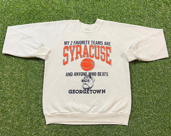 Vintage Syracuse University Crewneck Sweatshirt Made USA Size Medium M New York Orangemen NCAA College Basketball Ny 1990s 90s Pull Over