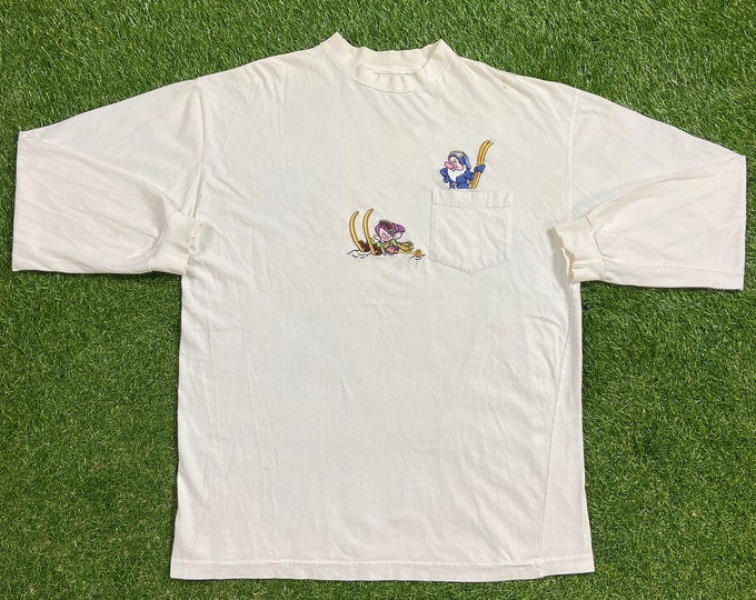 Vintage Seven Dwarfs Snow White Long Sleeve Shirt Size Xtra Large XL Walt Disney World Magic Kingdom Mickey Mouse Disneyland WDW 1990s 90s