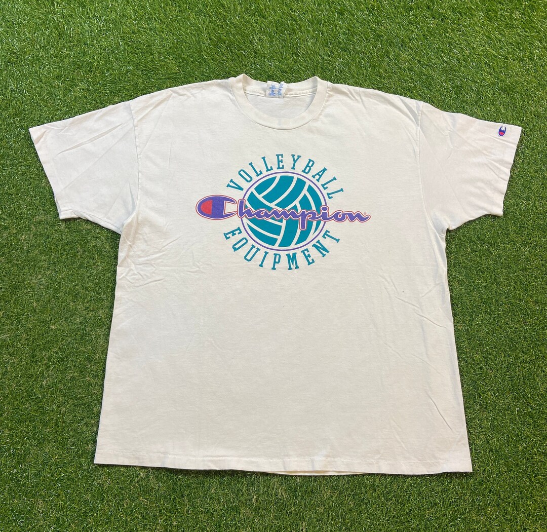 ビンテージレアUSA VOLLEYBALL CHAMPIONSHIPS T XL Vintage Volleyball Equipment T Shirt Tee Champion Made USA Size