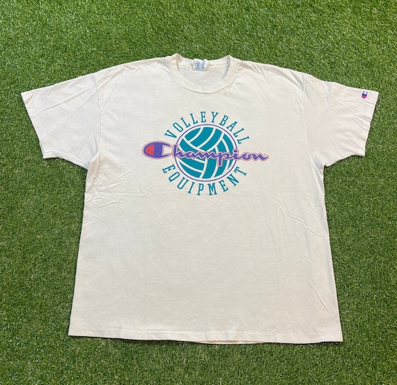 Vintage Volleyball Equipment T Shirt Tee Champion Made USA Size
