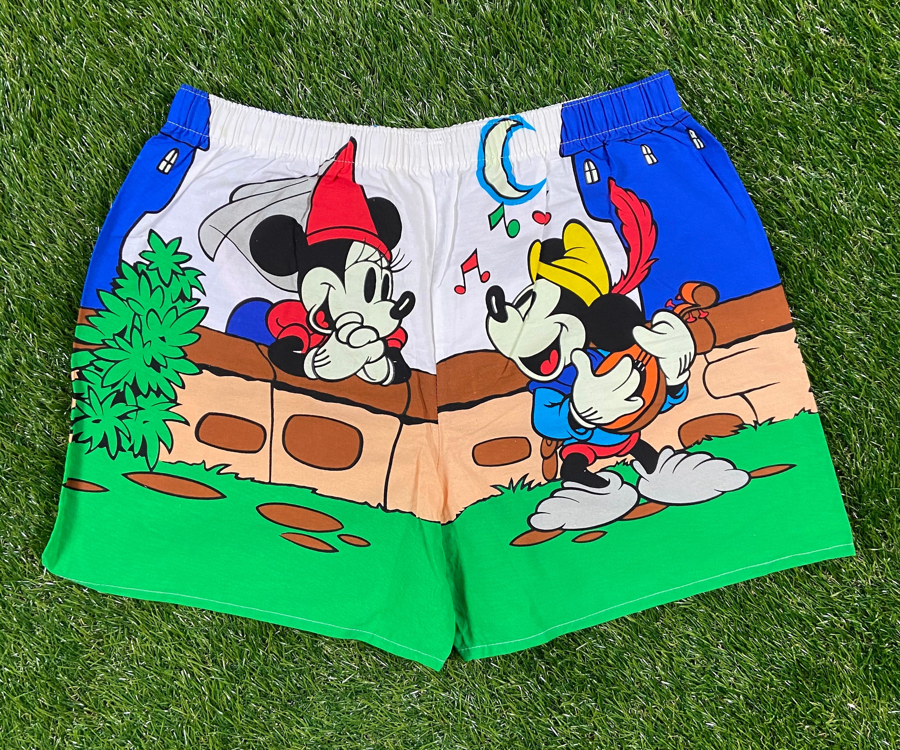 90s Mickey Mouse Unlimited Disney Silk Boxer Shorts Bright Colors Reverse  Images