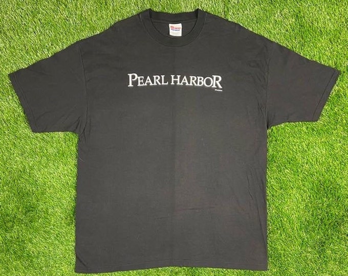 Vintage Pearl Harbor Film T Shirt Hanes Heavyweight Touchstone Pictures Size Xtra Large Hawaii US Navy Japan Movie Promo Y2K