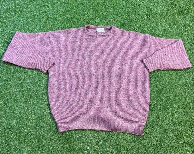 Vintage Lord Jeff Knitted Crewneck Sweater Made USA Size Xtra Large XL Quality Warm Winter Fashion Pull Over Oversized 1980s 80s