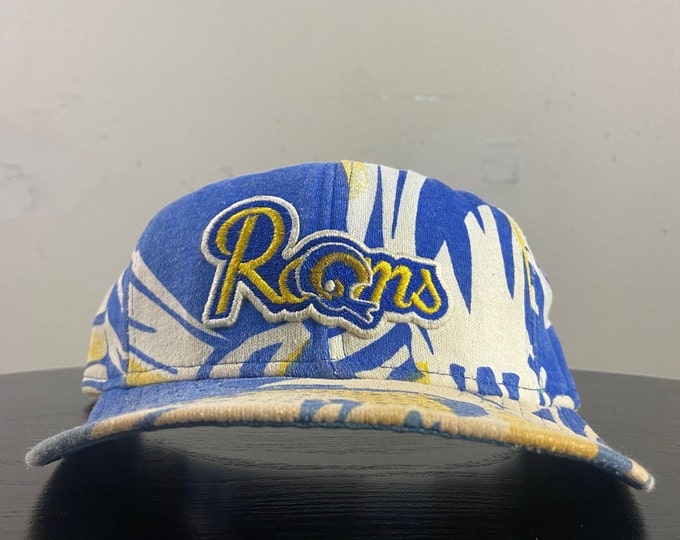 Vintage Los Angeles Rams Snapback Hat Zubaz Made Usa OSFA NFL Football LA California St Louis 1990s 90s
