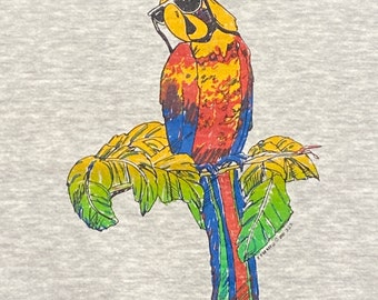 Felpa girocollo vintage con pappagallo Made USA Taglia Grande L