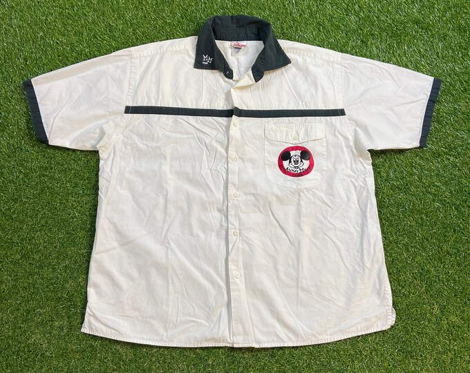 Vintage Mickey Mouse Club Button Down Shirt Size Large L Walt Disney World WDW Disneyland Magic Kingdom 1990s 90s