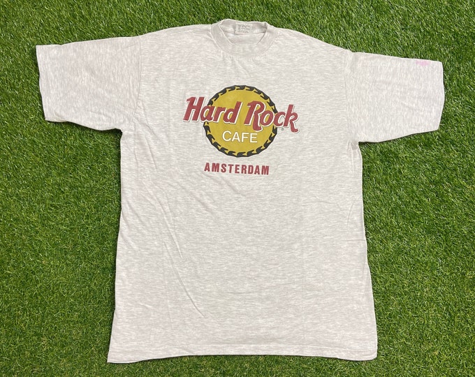 Vintage Hard Rock Cafe Amsterdam T Shirt Tee Size Large L Netherlands Europe Classic Music Hotel 1990s 90s