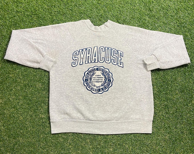 Vintage Syracuse University Crewneck Sweatshirt Made USA Size Large L New York Orangemen NCAA College Basketball Ny 1990s 90s Pull Over