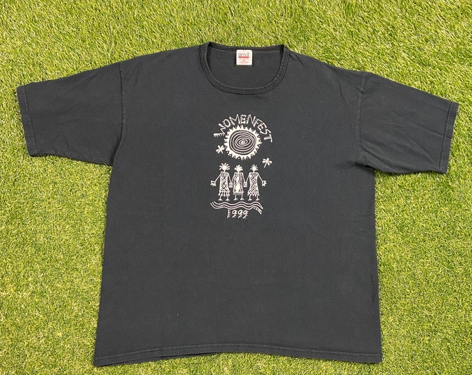 Vintage Womenfest 1999 T Shirt Tee Anvil Made USA Size Xtra Large XL Woman Power Feminism 1990s 90s