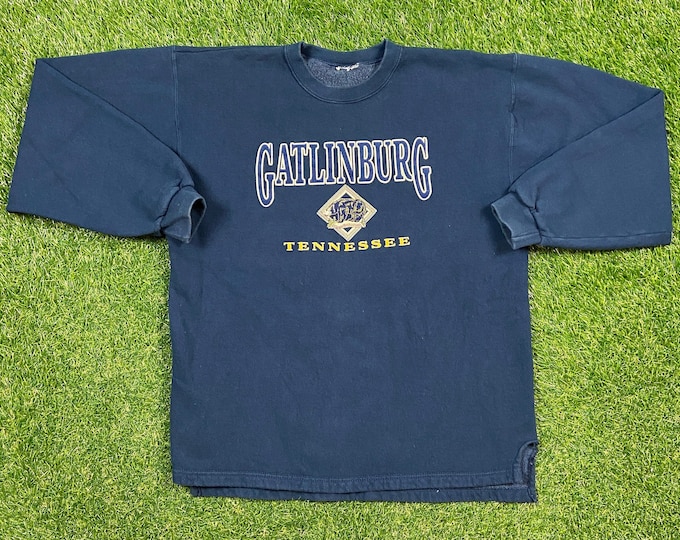 Vintage Gatlinburg Tennessee Crewneck Sweatshirt Size Large L Nashville Great Smoky Mountains Pull Over 1990s 90s