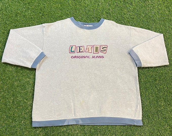 Vintage Levi's Crewneck Sweatshirt Size Large L Original American Apparel 1990s 90s Pull Over Oversized