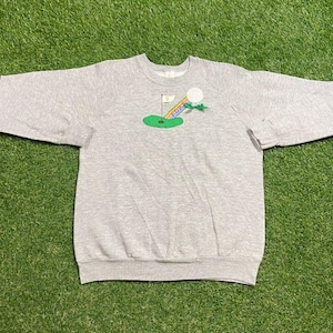 Vintage Golf Crewneck Sweatshirt Made USA Size Large L US Open Masters Tiger Woods Pull Over Oversized 1990s 90s